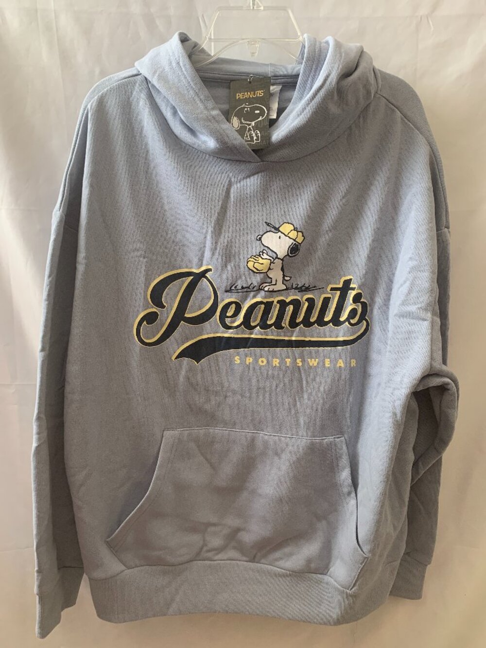 PEANUTS Snoopy Sportswear Baseball Hoodie Sweater in Blue Sz MEDIUM